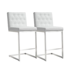 Helsinki Performance Vegan Leather Stool - Set of 2 in White - 1 of 4