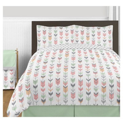 Coral & Mint Mod Arrow Comforter Set (Full/Queen) - Sweet Jojo Designs