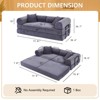 Dolonm Foldable Convertible Sofa Bed, Boneless Compression Mattress, Corduroy Sofa with Fixed Frame, Used for Living Room, Bedroom, and Office,Grey - 2 of 4