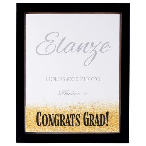 Elanze Designs Congrats Grad Gold Confetti 8 x 10 Black Wood Photo ...