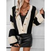 YesFashion Womens Loose Long Sleeve Cable Knitted Color Block Boho Striped Sweater Cardigans for Early Spring,Fall or Winter - 4 of 4