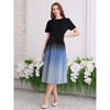 INSPIRE CHIC Women's Pleated Short Sleeve Round Neck Dress - 2 of 4