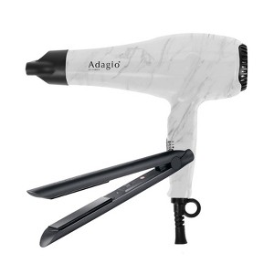 Adagio California Blow Dry & Mini Straightener Duo (White Marble) - 1 of 4