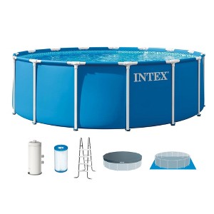 Intex 28241EP 15ft x 48in Metal Frame Above Ground Pool Set with