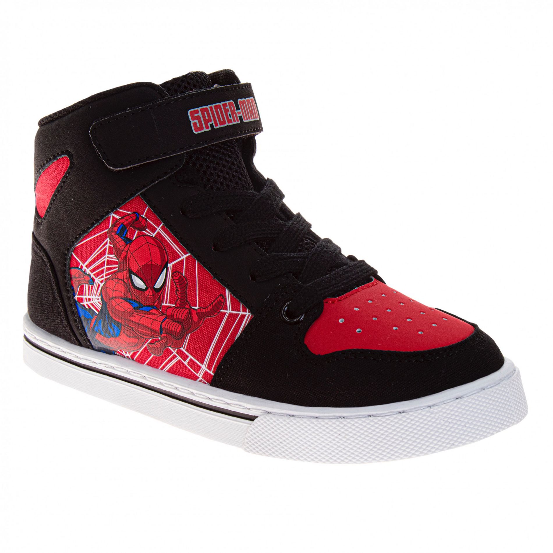 Kids Spider-Man Web Swinging High Top Laced Sneakers - Size 12