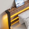 NicBex  Bed Frame with Headboard,LED Lights and Charging Station for Adults,Boys,Girls,Brown/Black - 4 of 4