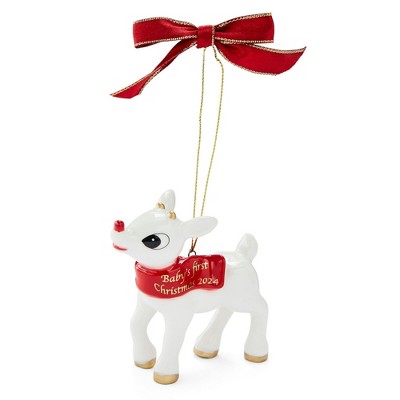 Image of Spode Christmas Tree Baby's 1st Christmas Rudolph Ornament 2024