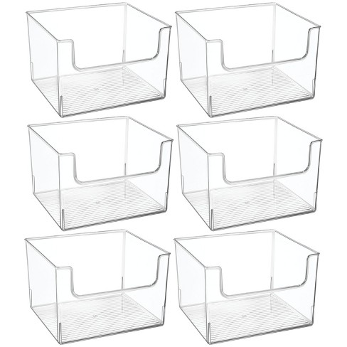 Mdesign Plastic Kitchen Storage Organizer Bin With Open Front - 6 Pack ...