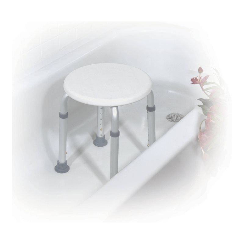 Drive Medical Adjustable Height Bath Stool, White, 2 of 5
