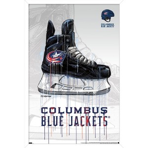 Trends International NHL Columbus Blue Jackets - Drip Skate 21 Framed Wall Poster Prints - 1 of 4