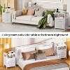 Simple Trending Nightstand with Charging Station, Bed Side Table with Adjustable Fabric Drawer - 4 of 4