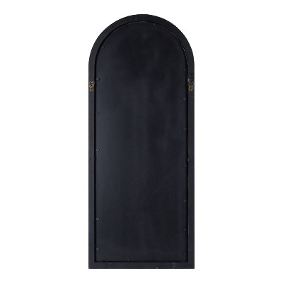 Rustic Brown 53'' Full-Length Arched Wooden Wall Mirror