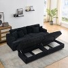 CENGHU 82 Inches Corduroy Sofa, Sectional Sofa, two Storage Feet +4 Throw Pillows, L Shaped Sofa Couches for Living Room, Office - 4 of 4