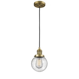 Beacon - 1 Light Cord Hung Mini Pendant In Industrial Style-9.5 Inches Tall and 6 Inches Wide - 1 of 1