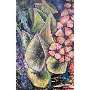 The Pink Picket Fence "Let's Sing" Hand-Signed Floral Art Print, 12x16 Matted Wall Art – Fine Art Reproduction from Oil Painting by Kallen Gavin - 1 of 4
