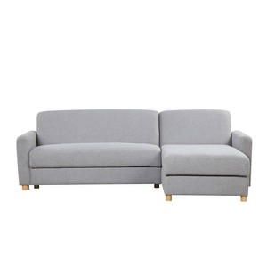Serta Crosby Convertible Sectional Light Set Gray: Upholstered Modular Sleeper with Storage, Scandinavian Style - 1 of 4