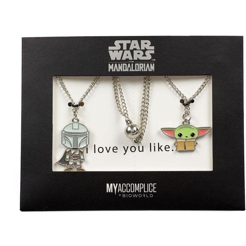 Star Wars The Mandalorian Mando And Grogu Baby Yoda Best Friends Necklace Set, 4 of 5