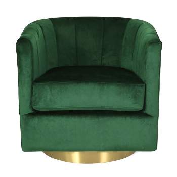 Conrail Modern Glam Channel Stitch Velvet Swivel Club Chair - Christopher Knight Home