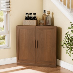 Spassway Wine Bar Cabinet with Adjustable Shelves Home Corner Coffee Cabinet Small Kitchen Buffet Sideboard for Living Room Dining Room - 1 of 4