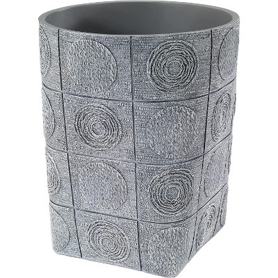 Silver Textured Accent Boho-Chic Plastic Rubbish Bin