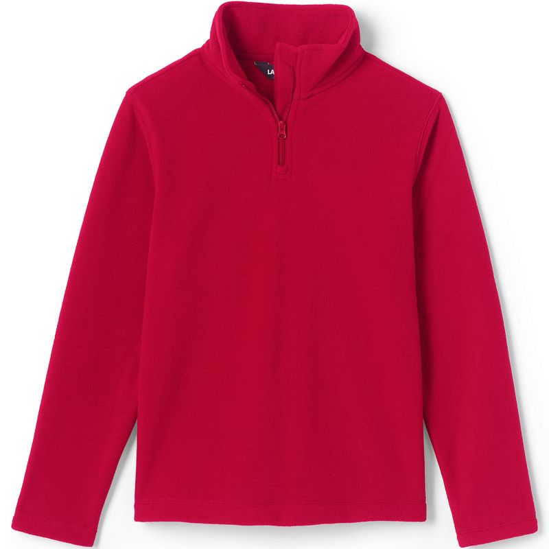 Lands' End School Uniform Kids Lightweight Fleece Quarter Zip Pullover, 1 of 3
