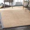 Nuloom Laurel Solid 8x10 Jute Area Rug for Dining Room Rug Neutral Rug Living Room Rug Kitchen, Light Grey - 2 of 3