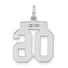 Black Bow Jewelry Sterling Silver, Athletic Collection, Small Polished Number 06 Pendant - 3 of 4