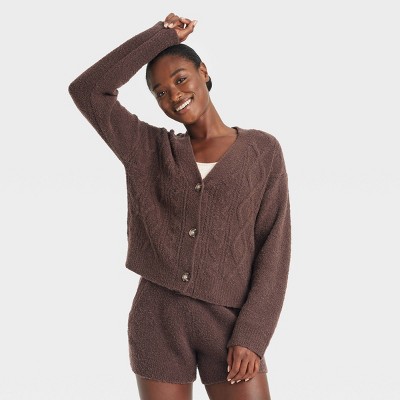 Image of Women's Sweater Cardigan - Auden™ Brown M