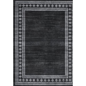 Modern Geometric Area Rug Washable Low Pile Large Soft Carpet, Diamond Border Accent Rugs for Living Room Bedroom. - 1 of 4