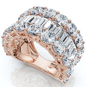 Pompeii3 7.50Ct Baguette & Round Diamond Ring 10k Gold Lab Created - 1 of 4