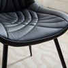 Sapphtopaz Mid Century Modern Dining Chairs Set of 2 PU Leather Quilting Upholstered Chair with Breathable Cushion for Kitchen, Dining Room - 3 of 4