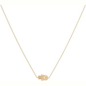 Moon Phase Pendant Necklace, 14K Gold Fill Dainty Hammered Choker - 1 of 4