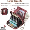 FATMOON Leather Credit Card Holder for Women - RFID Blocking,Bifold Zipper & Compact Organizer with Keychain for Daily Use,Travel - 4 of 4