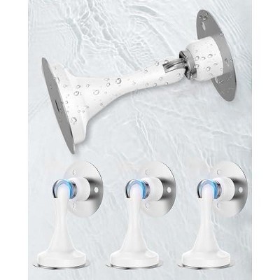 DOMETOUR Magnetic Door Stoppers 6 Pack – Heavy Duty Stainless Steel, Wall/Floor Mount, No Drill Adhesive & Screws, Strong Hold