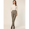 INSPIRE CHIC Women's Vintage Tartan Plaid Elastic Waist Straight Long Trousers - 3 of 4