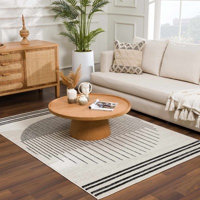 Hauteloom Angus Black&White Geometric Area Rug