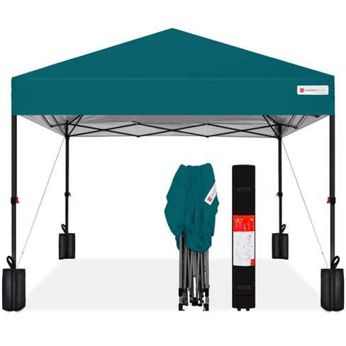 Best Choice Products 10x10ft Easy Setup Pop Up Canopy W 1 button Setup Wheeled Case 4 Weight Bags Cerulean Target