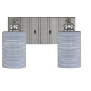 Toltec Lighting Edge 2 - Light Vanity in  Brushed Nickel with 4" Gray Matrix Shade - 1 of 1