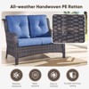 Buenhomino Outdoor Patio Couch Wicker Sofa Loveseat- 2 Seater Rattan Sofa for Outside Patio Garden with Deep Seating and Olefin Cushions - 4 of 4