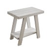 Roundhill Furniture Athens Contemporary Wood Shelf Side Table in White Finish - 2 of 3
