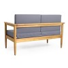5pc Magnolia Patio Acacia Wood 7 Seater Chat Set - Teak/Dark Gray - Christopher Knight Home - 3 of 4