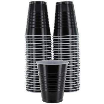 True Black Party Cups, Disposable Cups, Drink Cups For Cocktails And Beer,  16 Ounce Capacity, Plastic, Black, Set Of 50 : Target