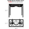 Angel Sar Portable Gas Stove with 2 Burners, Propane Camping Stove with Removable Legs, Outdoor Camp Stove Propane Cooker - 3 of 4