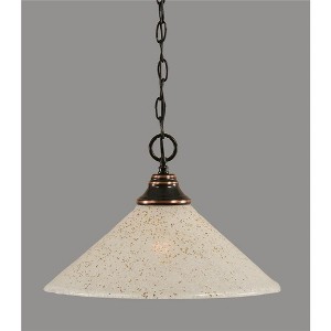 Toltec Lighting Any 1 - Light Pendant in  Black Copper with 16" Gold Ice Shade - 1 of 1