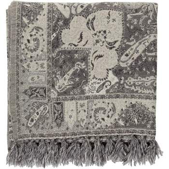 Mark & Day Thiersee 50"W x 70"L Bohemian/Global Charcoal Throw Blankets