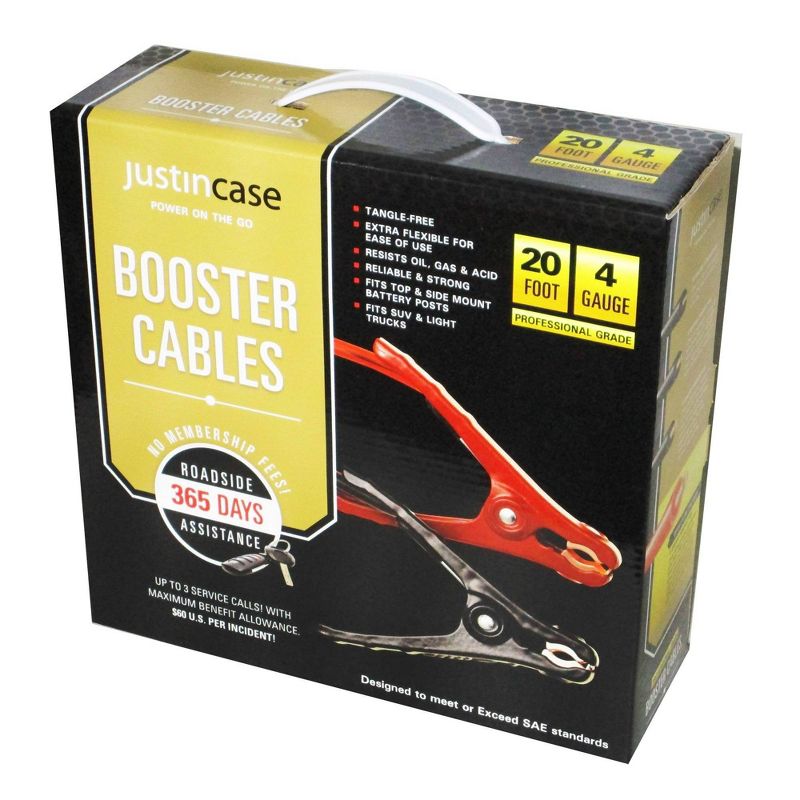 Justin Case 20ft 4 Gauge Booster Cable, 1 of 5