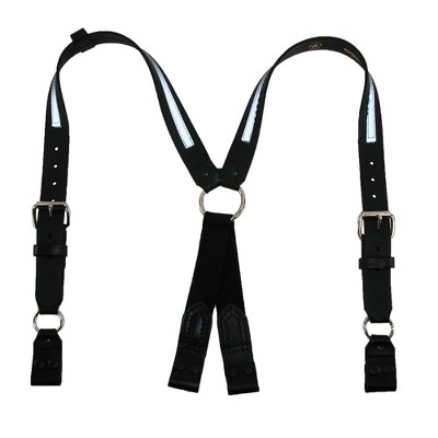Boston Leather Leather Reflective Loop End Fireman Work Suspenders ...