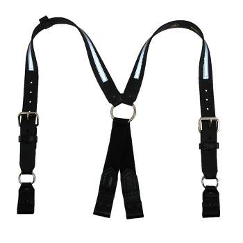 Boston Leather Leather Reflective Loop End Fireman Work Suspenders