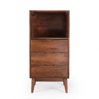 Bella Depot 3-Drawer Chest with Open Cabinet