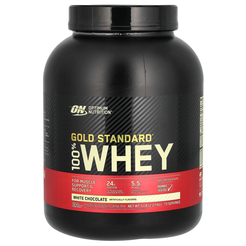 Optimum Nutrition Gold Standard 100% Whey, White Chocolate, 5 lb (2.27 kg), 1 of 3